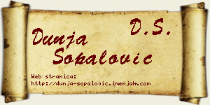 Dunja Šopalović vizit kartica